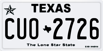TX license plate CUO2726