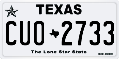 TX license plate CUO2733