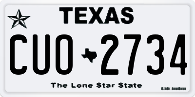 TX license plate CUO2734