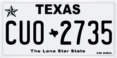 TX license plate CUO2735