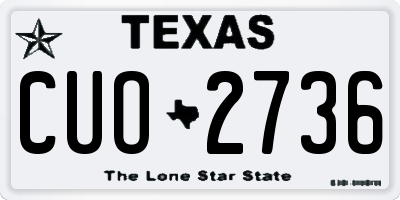 TX license plate CUO2736