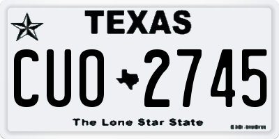 TX license plate CUO2745