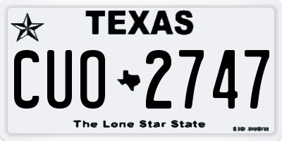 TX license plate CUO2747