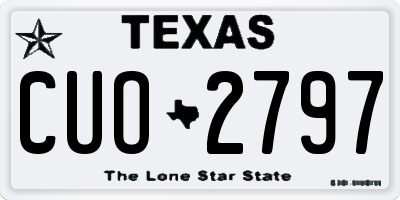 TX license plate CUO2797