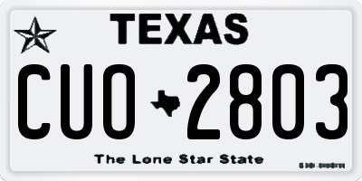 TX license plate CUO2803