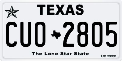 TX license plate CUO2805