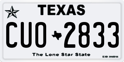 TX license plate CUO2833