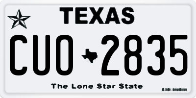TX license plate CUO2835