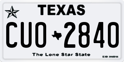 TX license plate CUO2840
