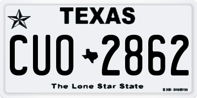 TX license plate CUO2862
