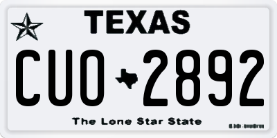 TX license plate CUO2892