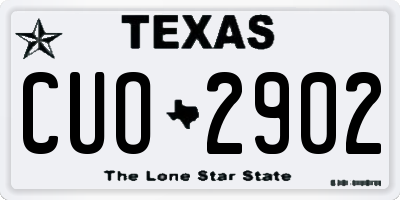 TX license plate CUO2902