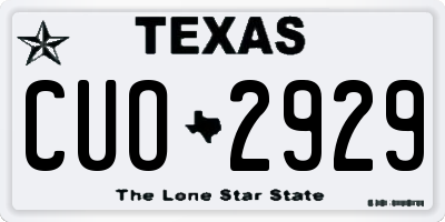 TX license plate CUO2929