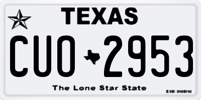 TX license plate CUO2953