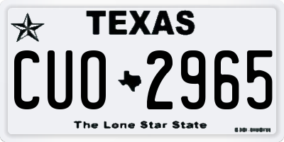 TX license plate CUO2965