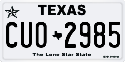 TX license plate CUO2985