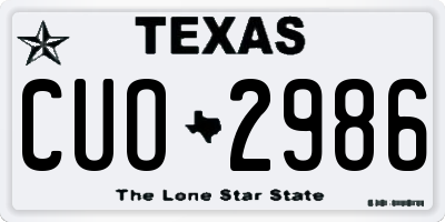 TX license plate CUO2986