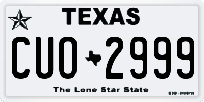 TX license plate CUO2999