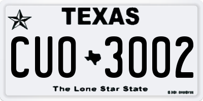 TX license plate CUO3002