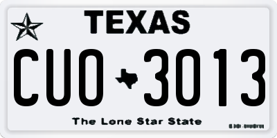TX license plate CUO3013