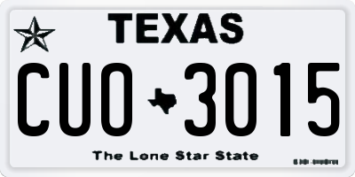 TX license plate CUO3015