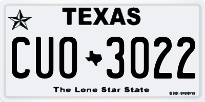 TX license plate CUO3022