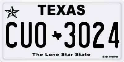 TX license plate CUO3024