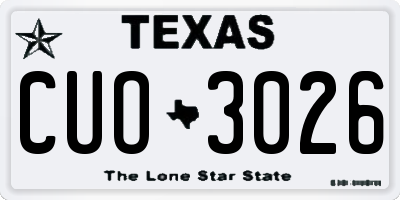 TX license plate CUO3026