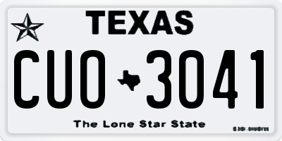 TX license plate CUO3041