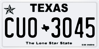TX license plate CUO3045