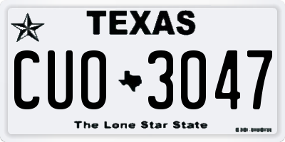 TX license plate CUO3047