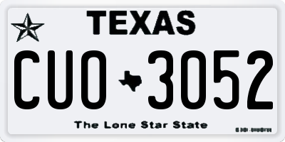 TX license plate CUO3052