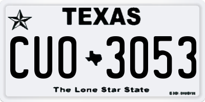 TX license plate CUO3053