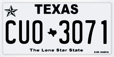 TX license plate CUO3071