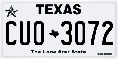 TX license plate CUO3072