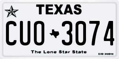 TX license plate CUO3074