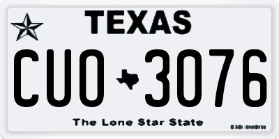 TX license plate CUO3076