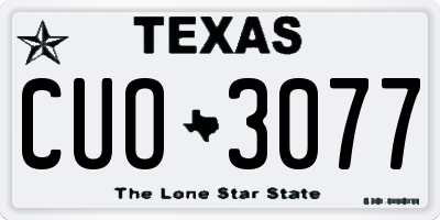 TX license plate CUO3077