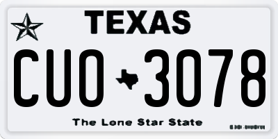 TX license plate CUO3078