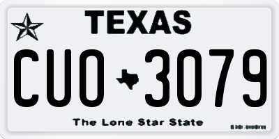 TX license plate CUO3079