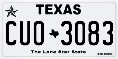 TX license plate CUO3083