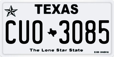 TX license plate CUO3085