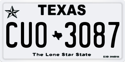 TX license plate CUO3087