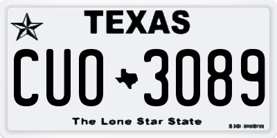 TX license plate CUO3089
