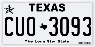 TX license plate CUO3093
