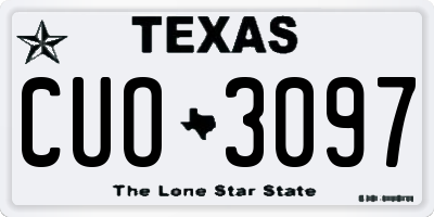 TX license plate CUO3097