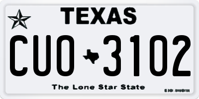 TX license plate CUO3102