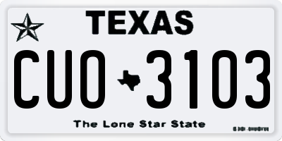 TX license plate CUO3103
