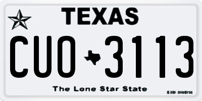 TX license plate CUO3113
