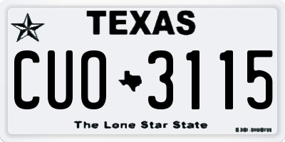 TX license plate CUO3115